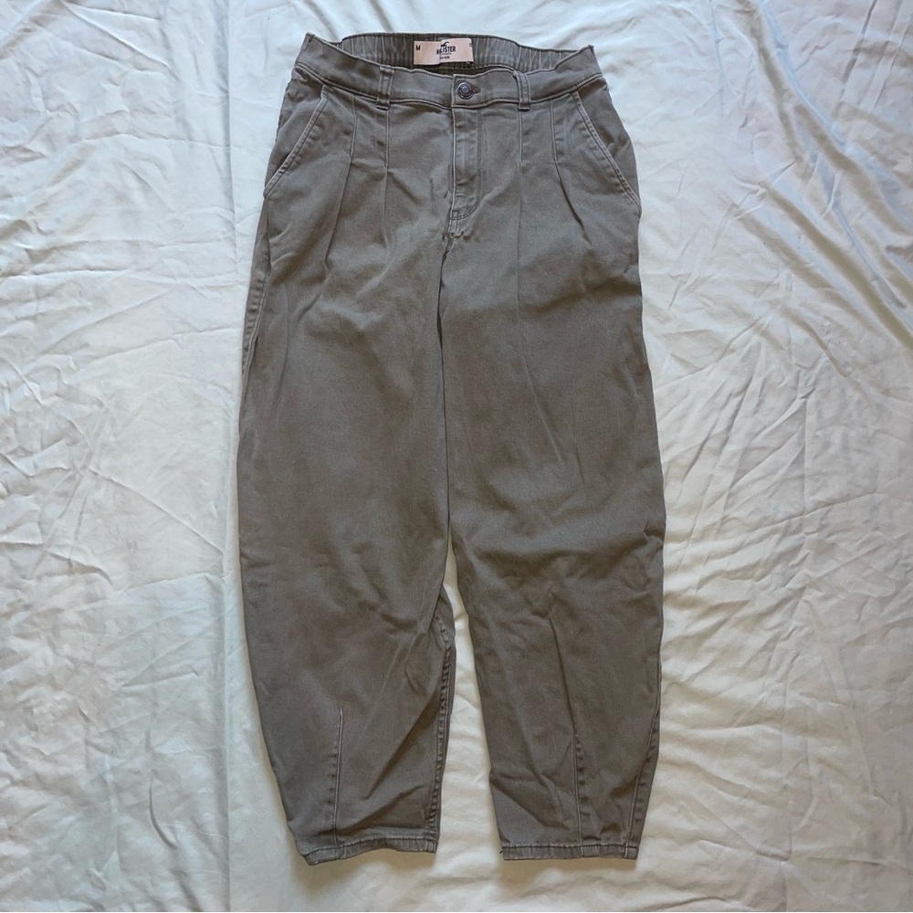 HOLLISTER GREEN HIGH WAISTED BAGGY CAPRI PANTS - Picture 9 of 9